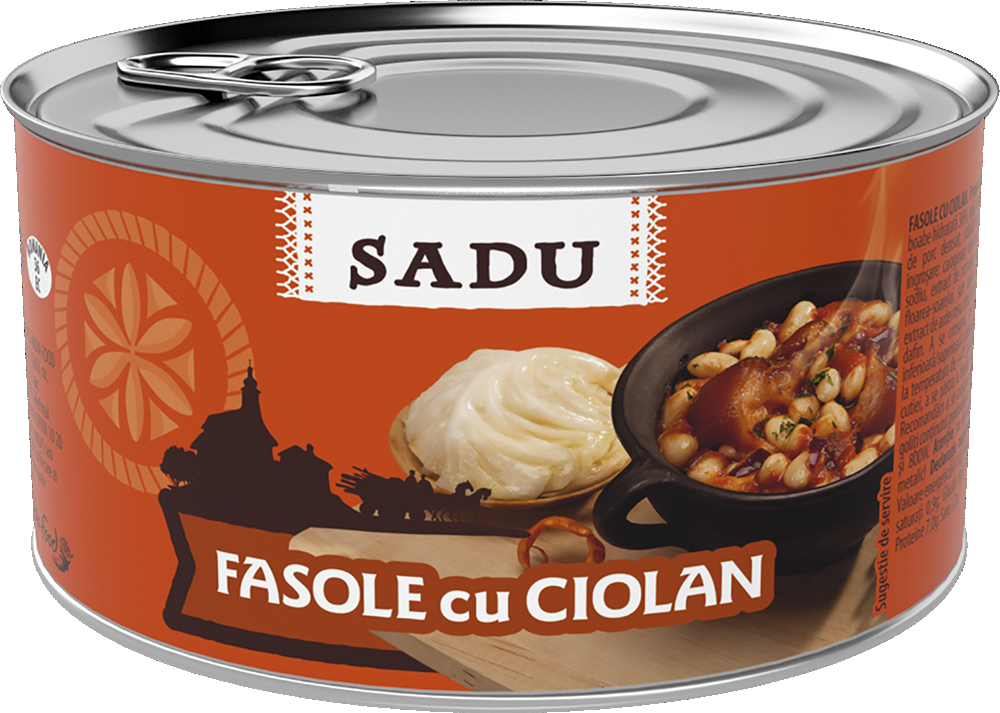 SADU Fasole Cu Ciolan 6 x 400 g