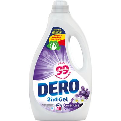 DERO 2in1 Lavanda Detergent Automat 40 Spalari 2 L