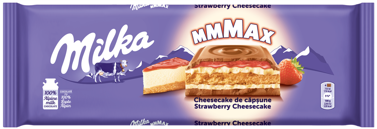 milka Ciocolata Cheesecake Capsuni 300 g