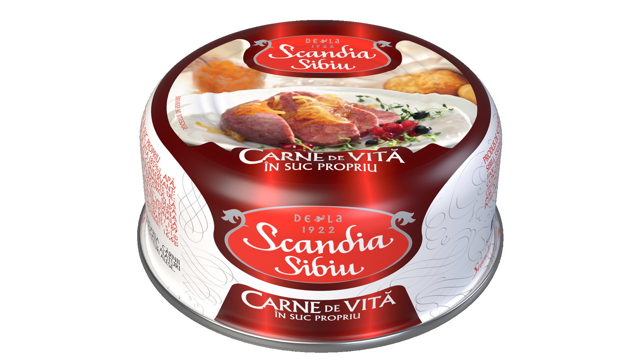 Scandia Sibiu Carne Vita in Suc Propriu 6 x 300 g