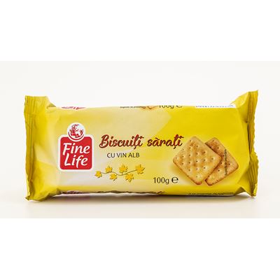 Fine Life Biscuiti Sarati cu Vin 100 g