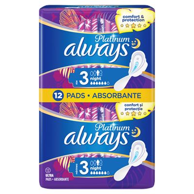 always Absorbante Platinum Night Duo 12 bucati
