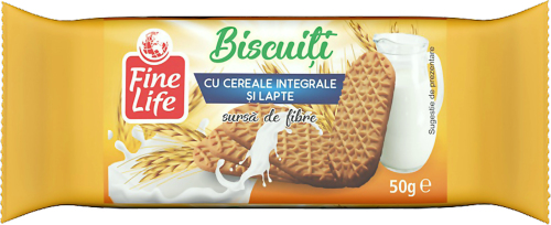 Fine Life Biscuiti cu Cereale si Lapte 50 g
