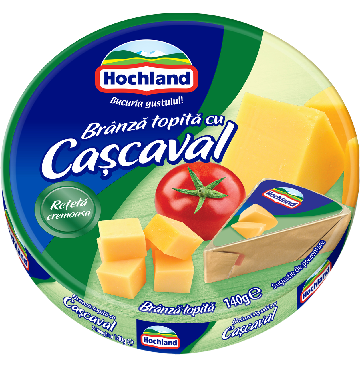 Hochland Branza Topita Triunghi cu Cascaval 140 g