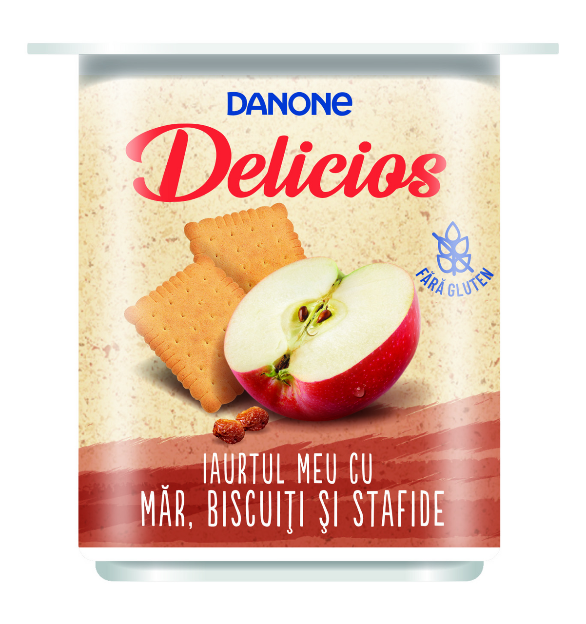 DANONE Delicios Iaurt Mar & Biscuite & Stafide 125 g