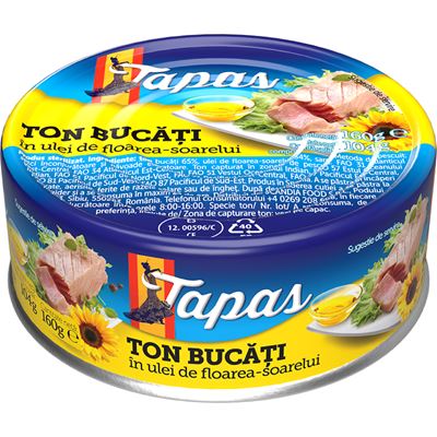 TAPAS Ton Bucati in Ulei Floarea Soarelui 160 g