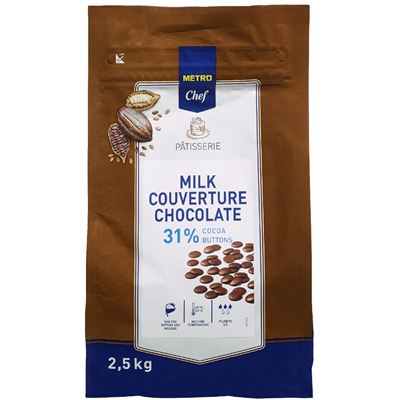 METRO Chef Ciocolata Discuri 31% Cacao 2,5 Kg