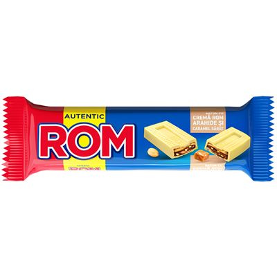 ROM Baton de Ciocolata Alba cu Arahide si Caramel 4 x 44 g