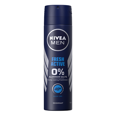 Deodorante - NIVEA Men Fresh Active Deodorant Spray pentru bărbați, 0% săruri de aluminiu, prospețime 48H, 150 ml