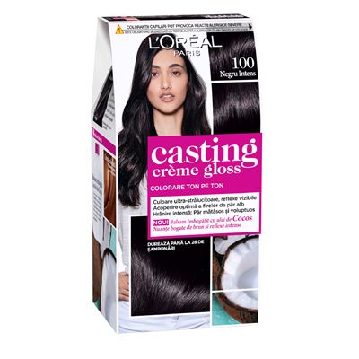 L'ORÉAL CASTING Creme Gloss Vopsea Nuanta 100 Negru Intens 100 ml
