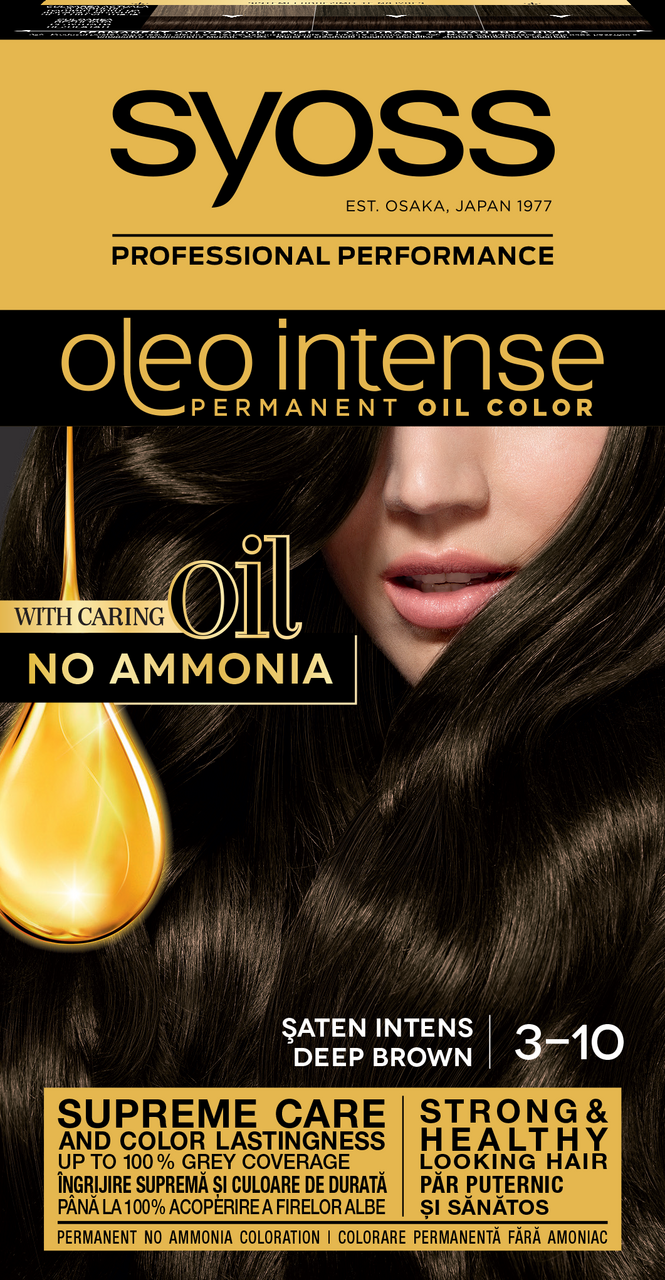 syoss Oleo Intense Vopsea de Par Nuanta 3-10 Saten Inchis 115 ml