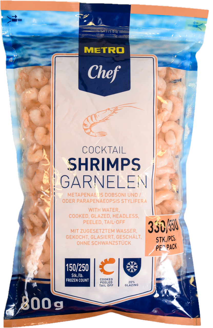 METRO Chef Creveti Prefierti Congelati Calibru 150/250 800 g ?
