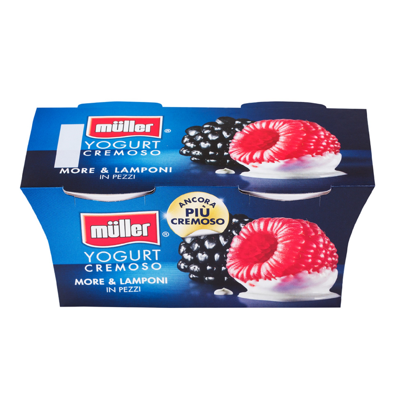 MULLER Iaurt cu Mure si Zmeura 2 x 125 g