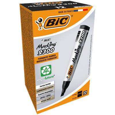 BiC Marker 2300 Negru cu Varf Tesit 12 bucati
