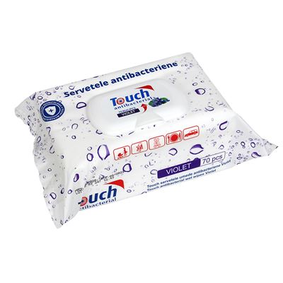 TOUCH Servetele Antibacteriene Violet 70 bucati