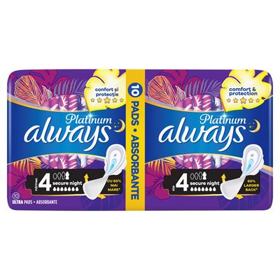 always Absorbante Platinum Night Duo Nr.4 10 bucati