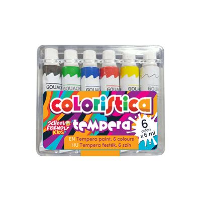 SCHOOL FRIENDLY COLORISTICA Acuarele Tempera 6 culori 140 g