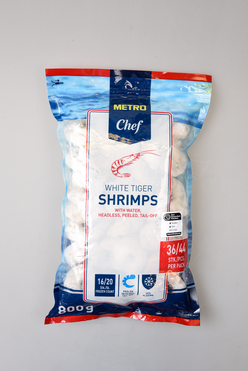 METRO Chef Creveti Cruzi Calibru 16-20 decorticati Congelati 800 g ?