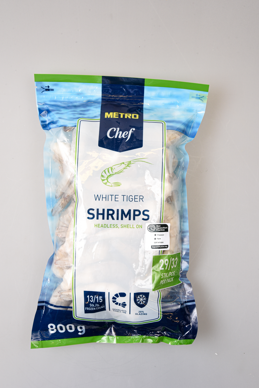 METRO Chef Creveti Calibru 13/15 fara Cap Nedecorticati Congelati 800 g ?