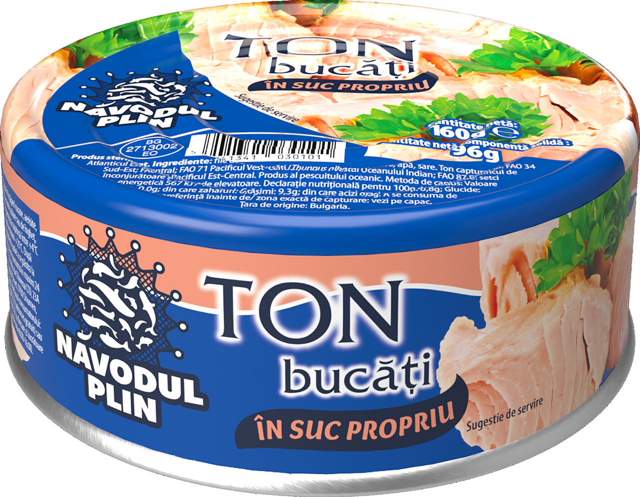 NAVODUL PLIN Ton Bucati in Suc Propriu 160 g
