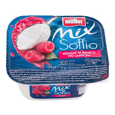 MULLER Mix Iaurt Zmeura 120 g