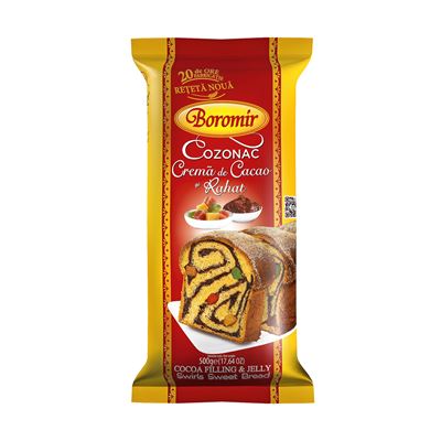 Boromir Cozonac cu Crema de Cacao & Rahat 500 g