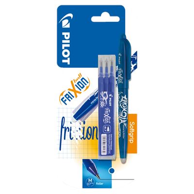 PILOT Frixion Roller Albastru 0,7 mm + 3 Rezerve Albastru