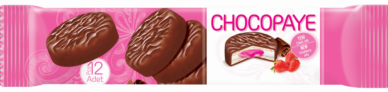 CHOCO PAYE Biscuiti cu Cacao si Jeleu de Capsuni 216 g