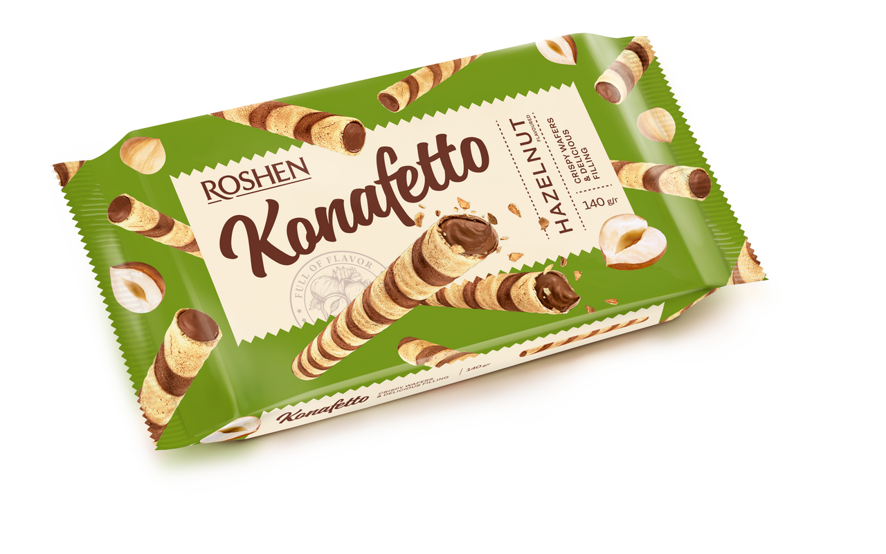 ROSHEN KONAFETTO Napolitana cu Crema de Alune 140 g