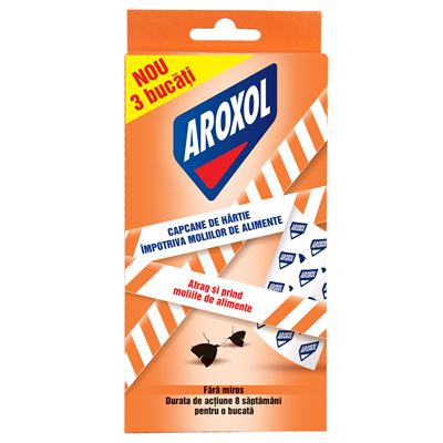 AROXOL Capcane de Hartie Impotriva Moliilor de Alimente 3 bucati