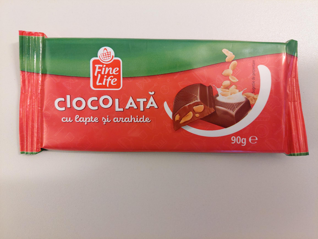 Fine Life Ciocolata cu Lapte si Arahide 4 x 90 g