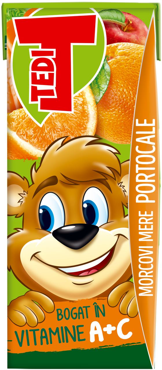 Tedi Suc de Portocale-Morcov-Măr 0,2 L, 3 buc.