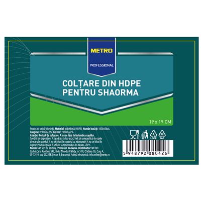 METRO PROFESSIONAL / QualityPack Coltare Shaorma 19 x 19 cm