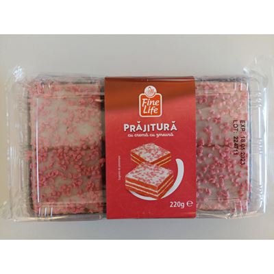 Fine Life Prajitura Crema cu Zmeura 220 g