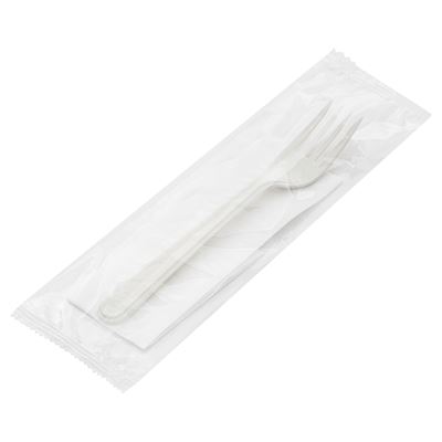 QualityPack Tacamuri Reutilizabile Furculita si Servetel 50 Seturi