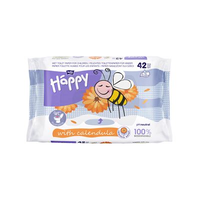 HAPPY Hartie Igienica Umeda cu Extract de Galbenele 42 bucati