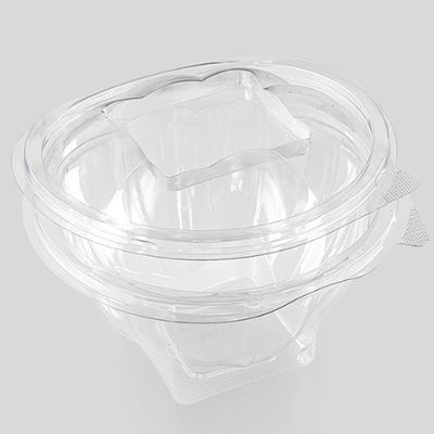 QualityPack Caserole Rotunde cu Capac Atasat Pet 375 ml