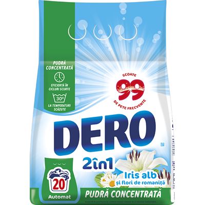 DERO 2 in 1 Detergent Rufe Iris Alb 1,5 Kg