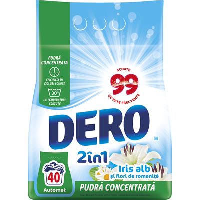 DERO 2 in 1 Detergent Rufe Iris Alb 3 Kg