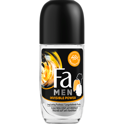 Deodorante - Fa Men Invisible Power Deodorant Antiperspirant Roll-On pentru bărbați, protecție 48H, 50 ml