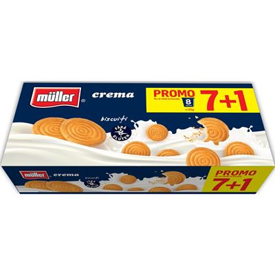 MULLER Crema cu Biscuiti 7 x 125 g +1