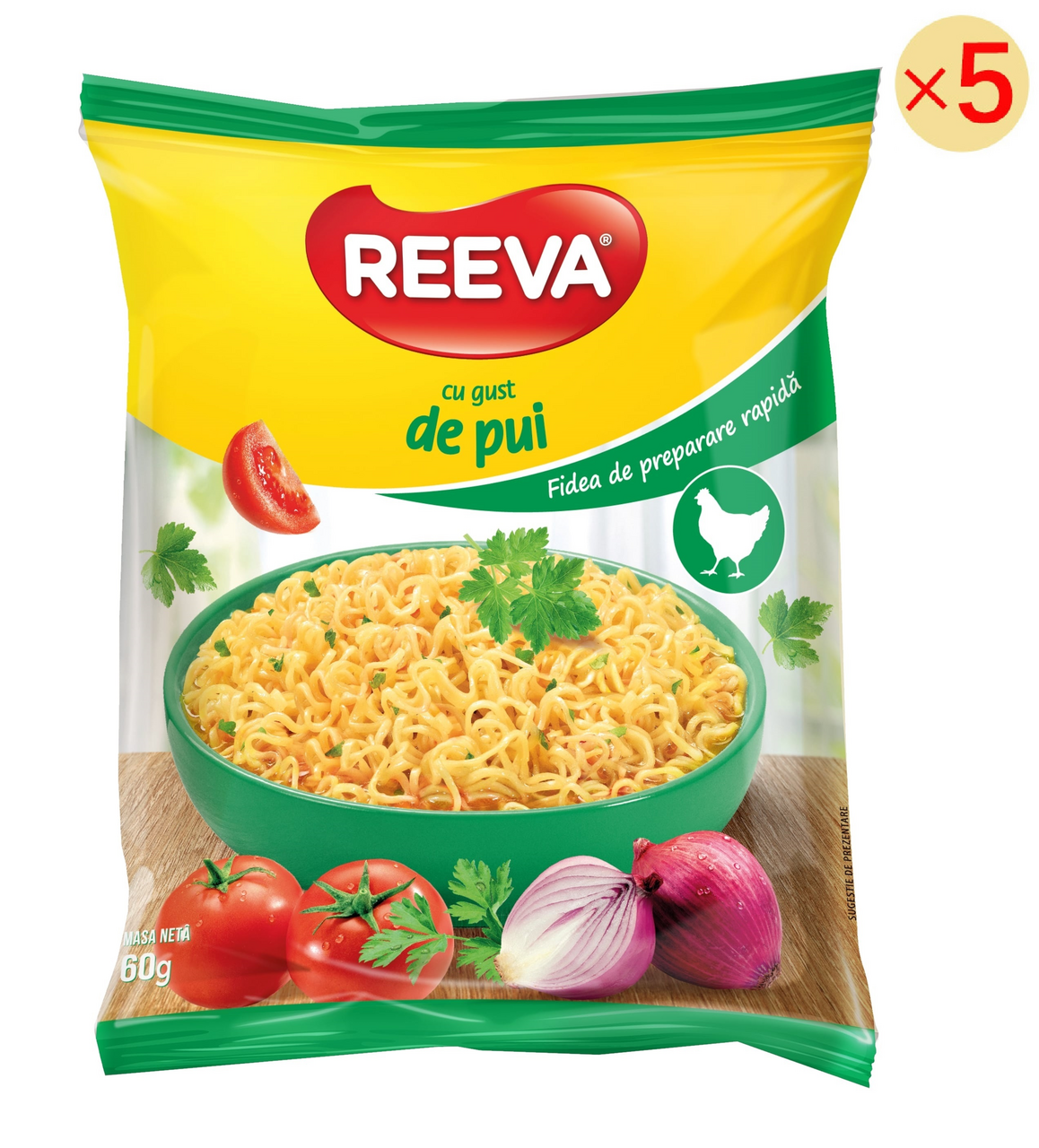 REEVA Fidea Instant cu Gust de Pui 5 x 60 g