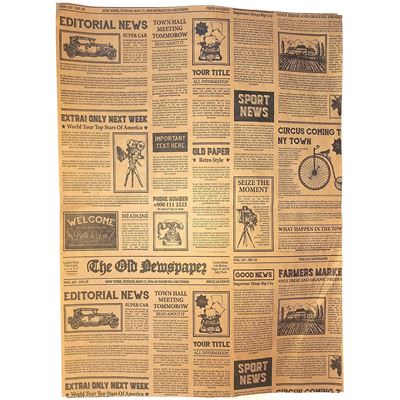 Global Plast Hartie Tava Fundal Natur Print Ziar 10 bucati 30 x 40 cm