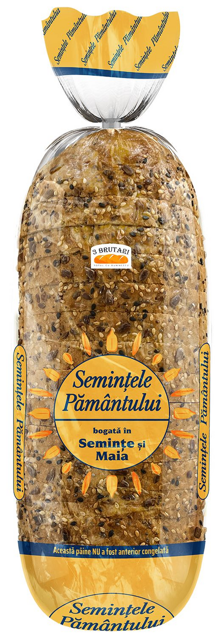 TREI BRUTARI Semintele Pamantului Paine Feliata 500 g