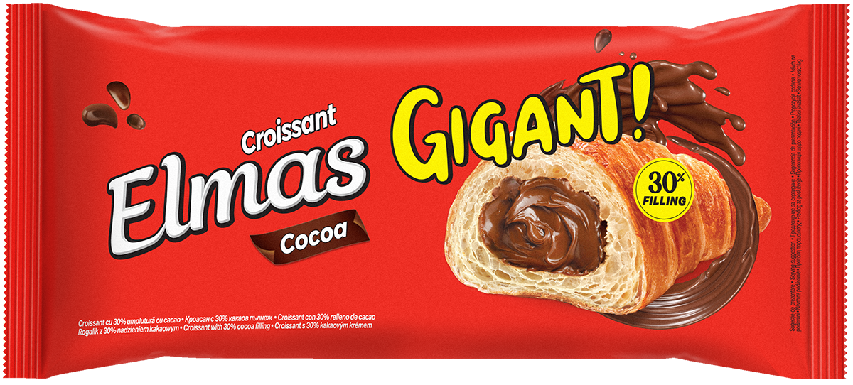 ELMAS Gigant Croissant cu Umplutura de Cacao 160 g