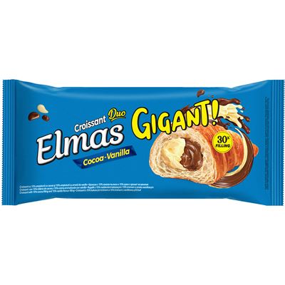 ELMAS Gigant Croissant cu Umplutura de Cacao si Vanilie 160 g