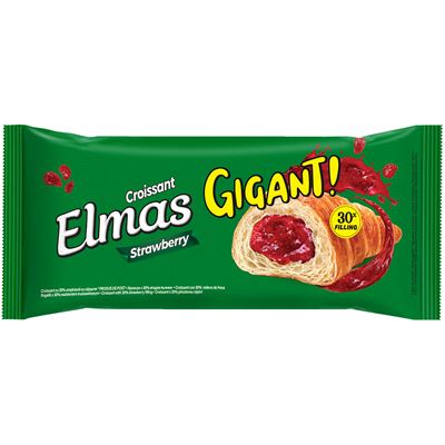 ELMAS Gigant Croissant cu Umplutura de Capsuni 160 g