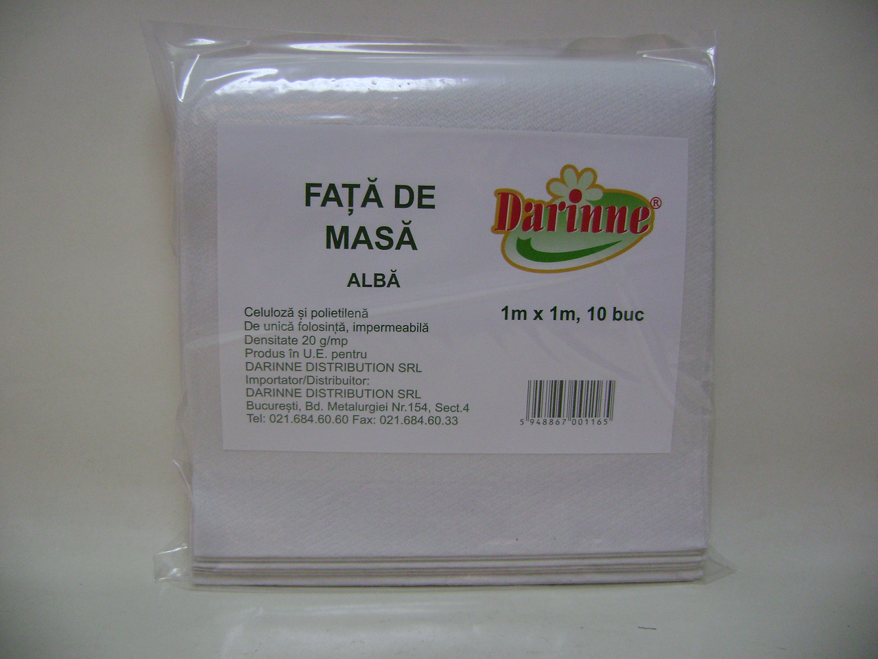 DARINNE Fata de Masa Alba 1 X 1 m