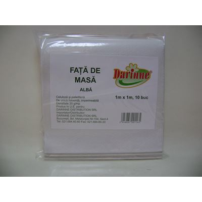 DARINNE Fata de Masa Alba 1 X 1 m
