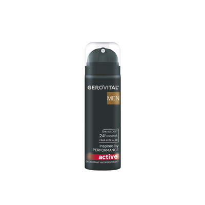 Deodorante - Gerovital Men Active Deodorant Antiperspirant Spray pentru bărbați, protecție 24H, 150 ml